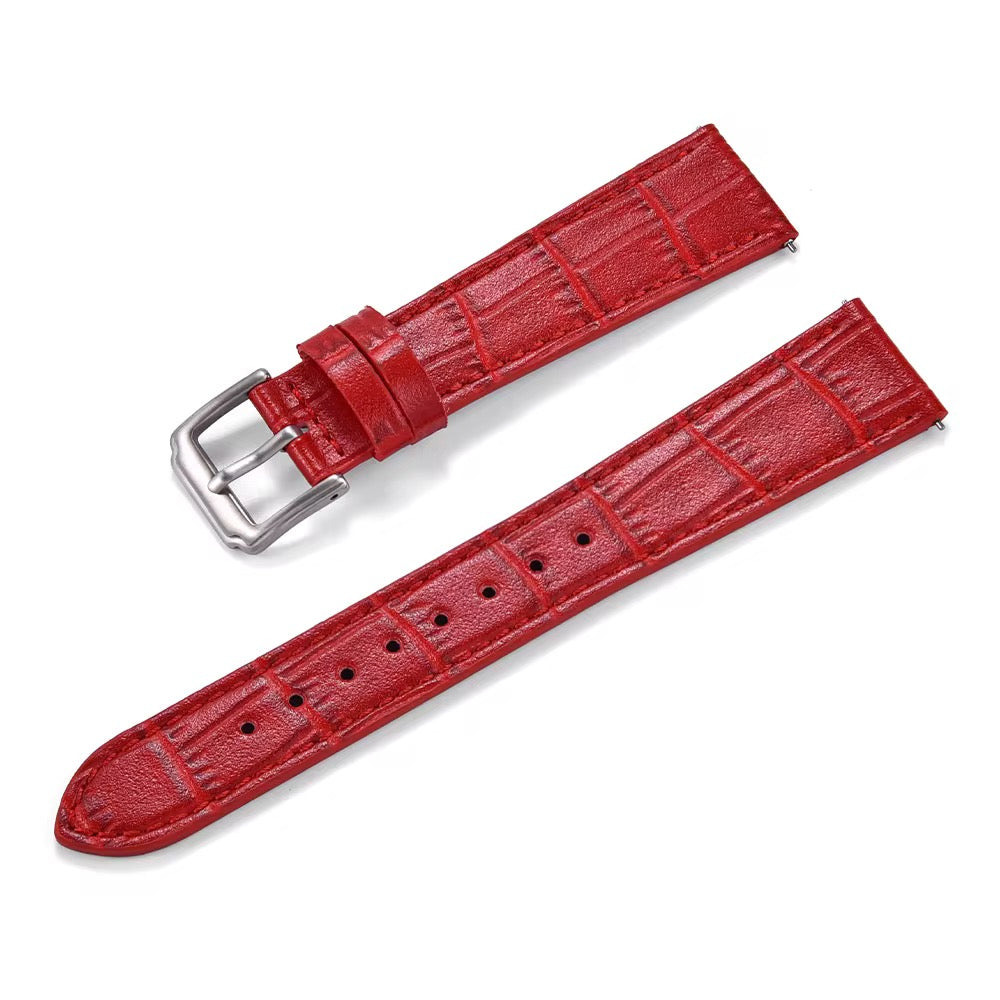 Correa de piel de aligátor en relieve rojo sangre de buey