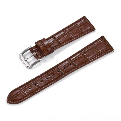 Bracelet en alligator gaufré marron expresso